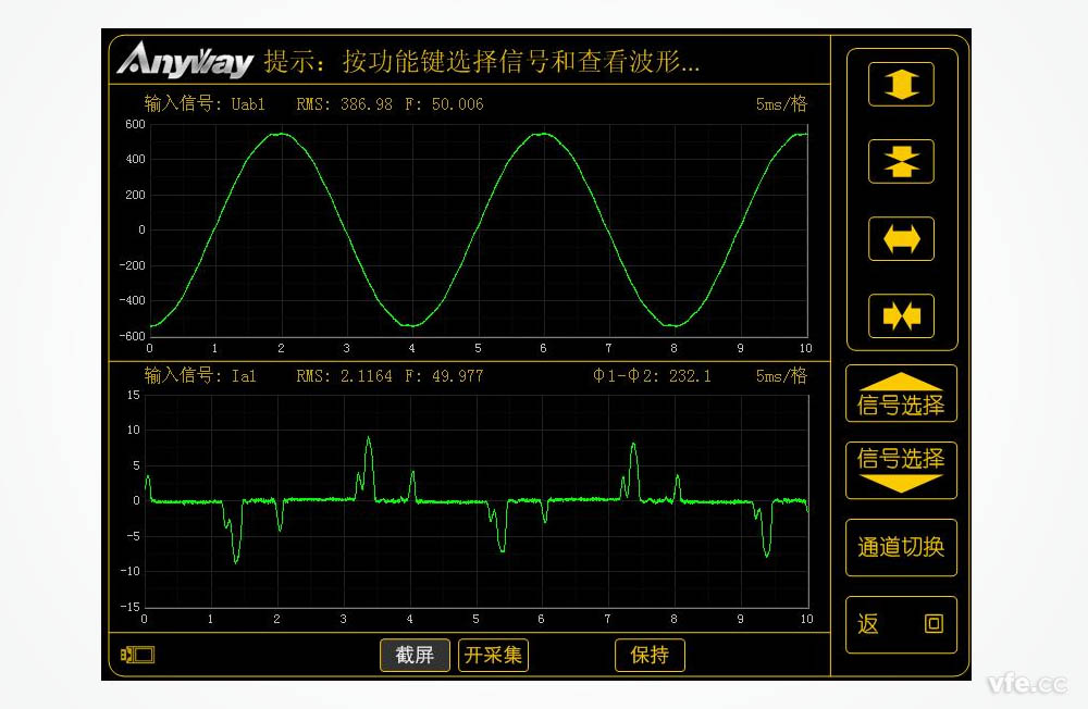 變頻空調(diào)輸入電壓、電流波形圖