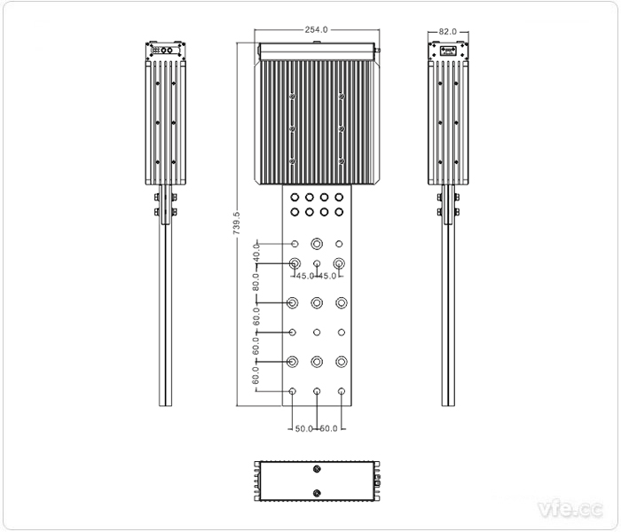 1000A、1500A、2000A刀片式SP變頻功率傳感器外形尺寸(單位：mm)