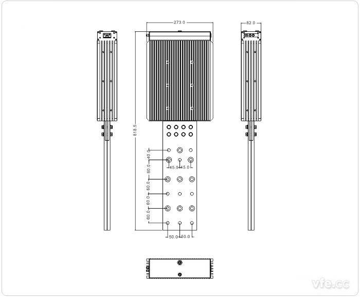 2500A、3000A、3500A刀片式SP變頻功率傳感器外形尺寸(單位：mm)