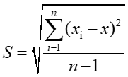 樣本標(biāo)準(zhǔn)偏差，樣本標(biāo)準(zhǔn)差